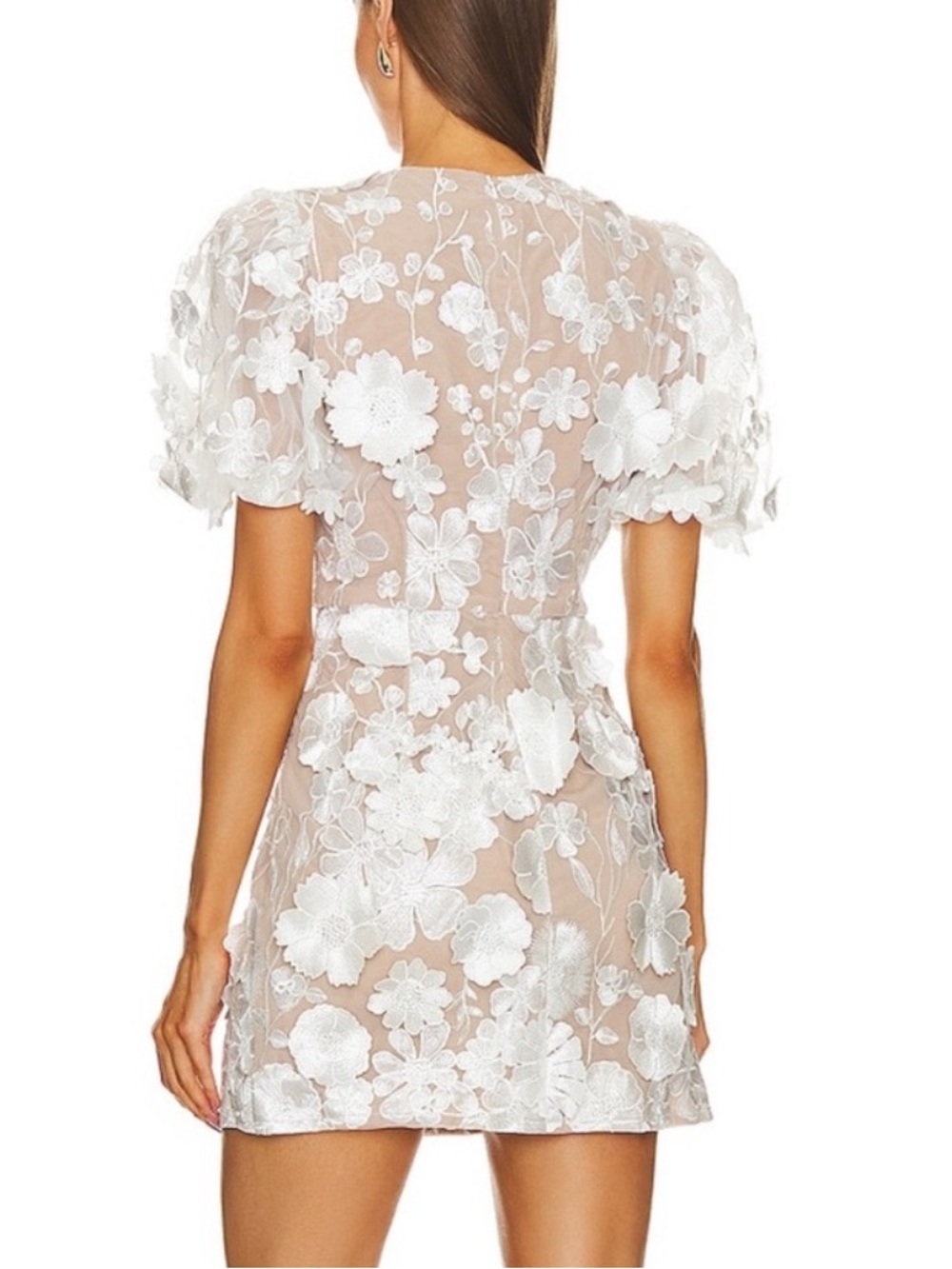 Elliatt Zayla White 3D Floral Mini Dress - Picture 3 of 6